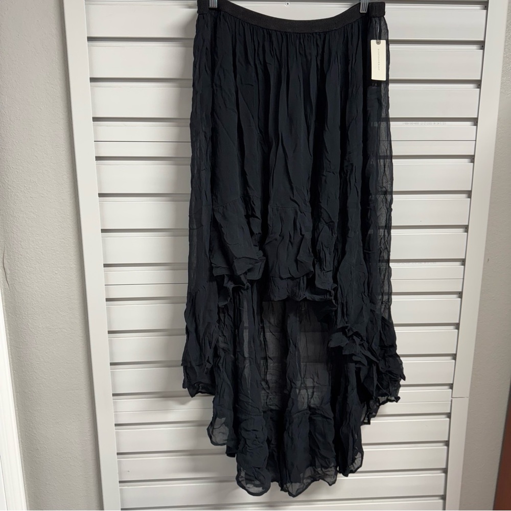 Anthropologie Black High-Low Skirt